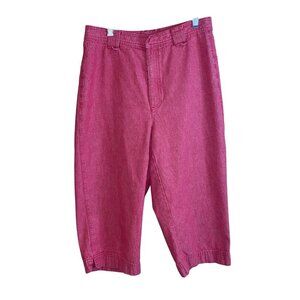 Lizwear Vintage Womens Shorts Size 8 Red Clam Digger Pure Cotton Hong Kong